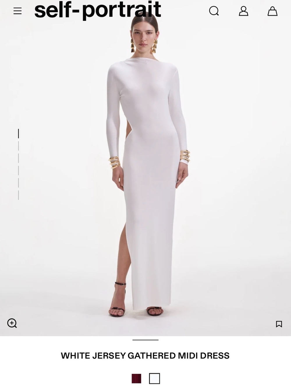 Self-Portrait White Jersey Maxi Dress